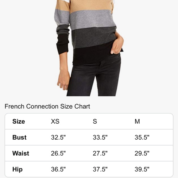 French Connection Womens Della Ribbed Trim Crew Neck Striped Sweater Size M - Picture 3 of 14